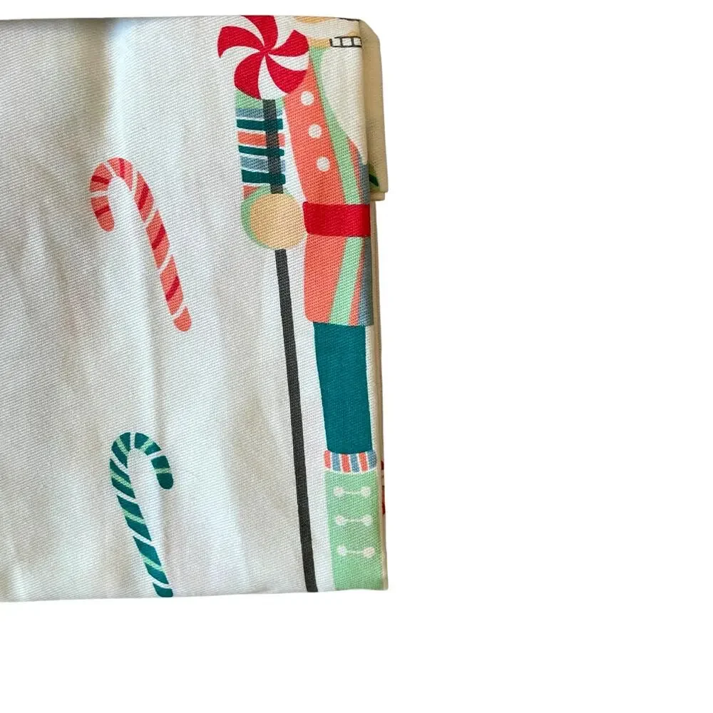 Kassatex Christmas Shower Curtain Holiday Nutcrackers & Candy Canes 72x72 New